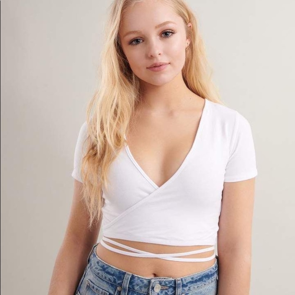 Garage Ultra Crop Wrap Top with Tie